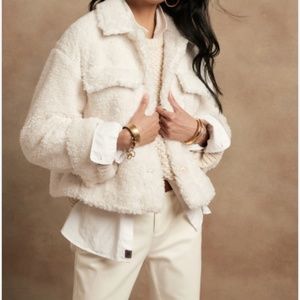Banana Republic CROPPED SHERPA TRUCKER JACKET - NWT